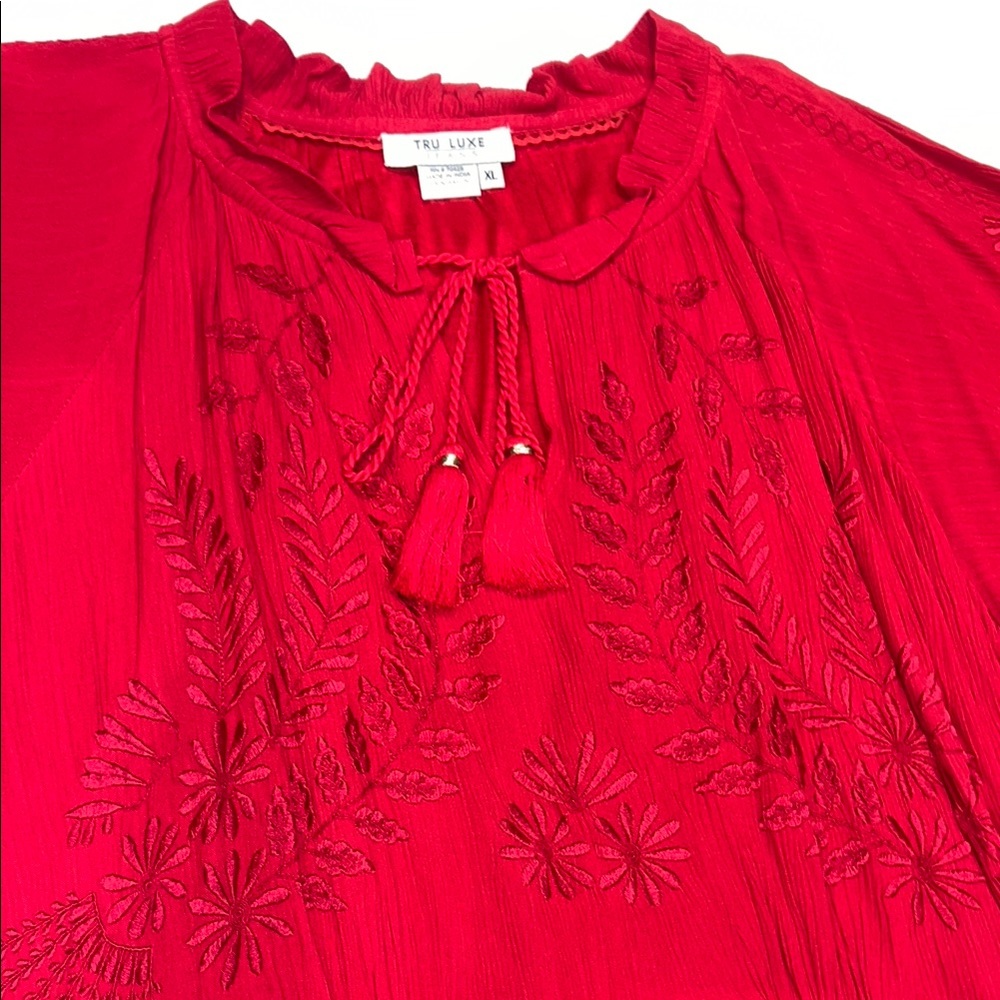 NWOT Dress - Red Embroidered and Gorgeous for a Night Out!